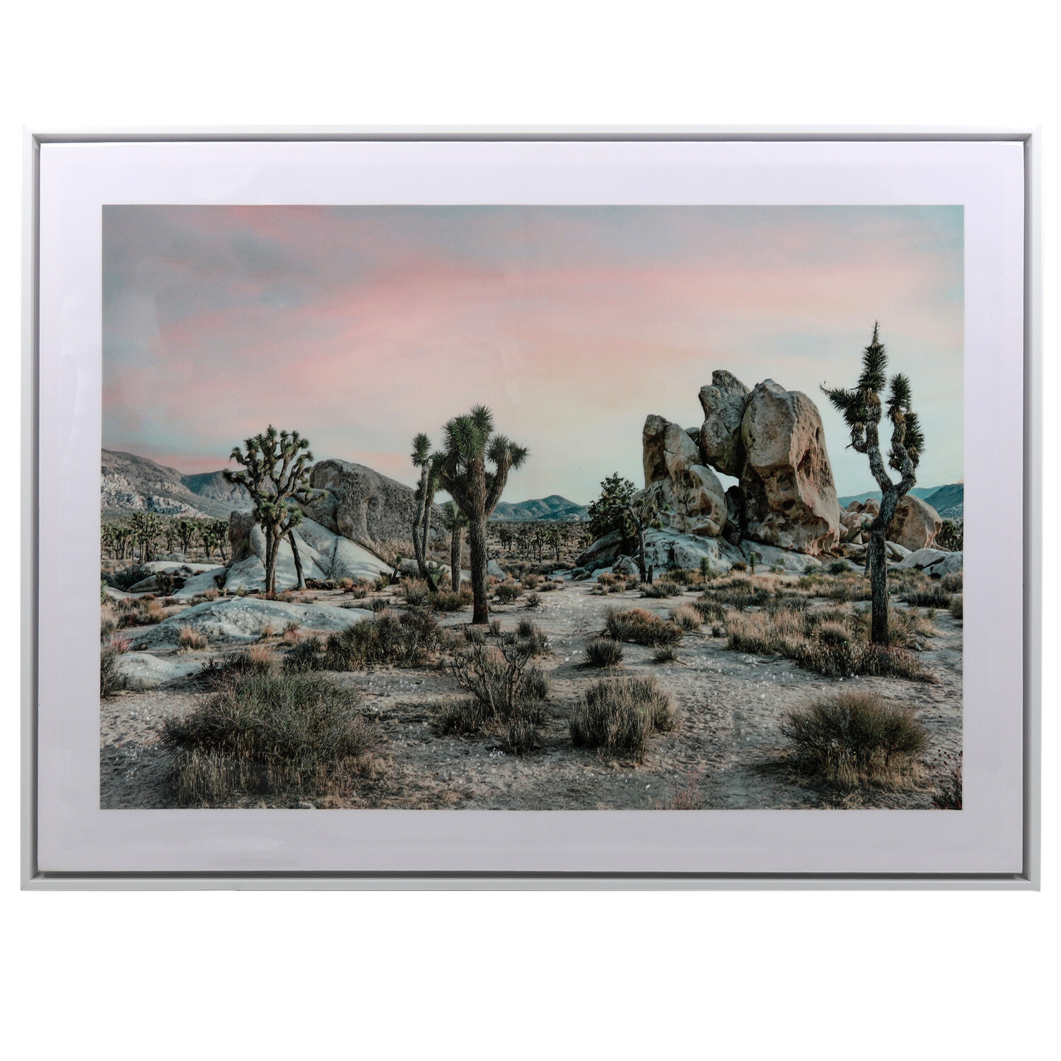 White Desert Landscape Gloss Wall Art 80 x 60cm Image 1