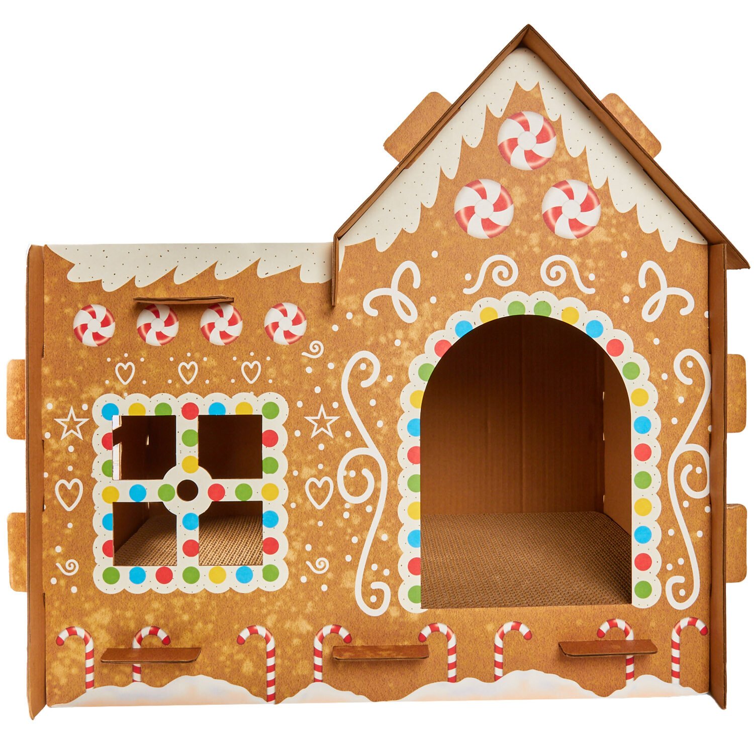 Gingerbread Cat Scratcher House - Brown Image 1