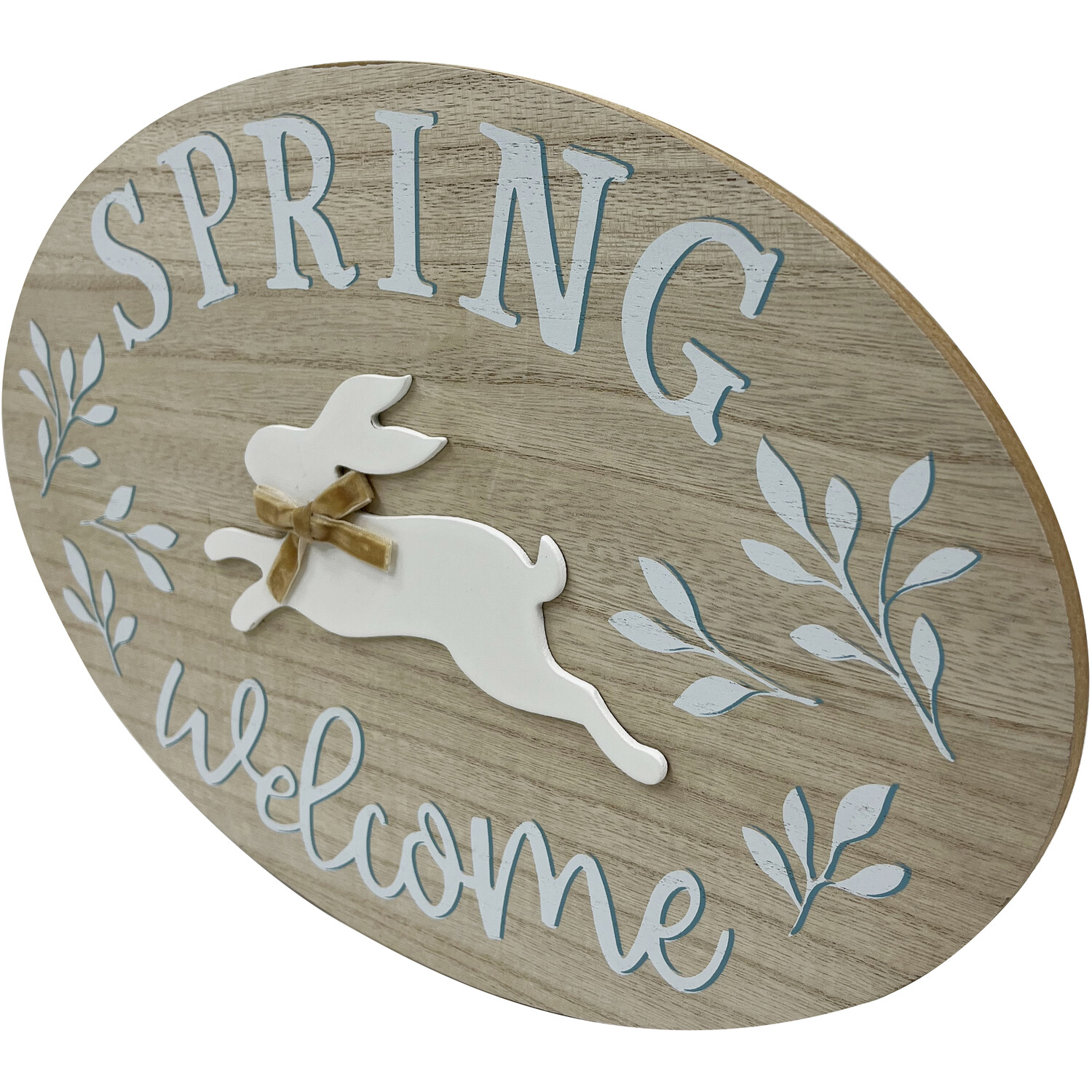 Welcome Spring Bunny Plaque - Brown Image 3