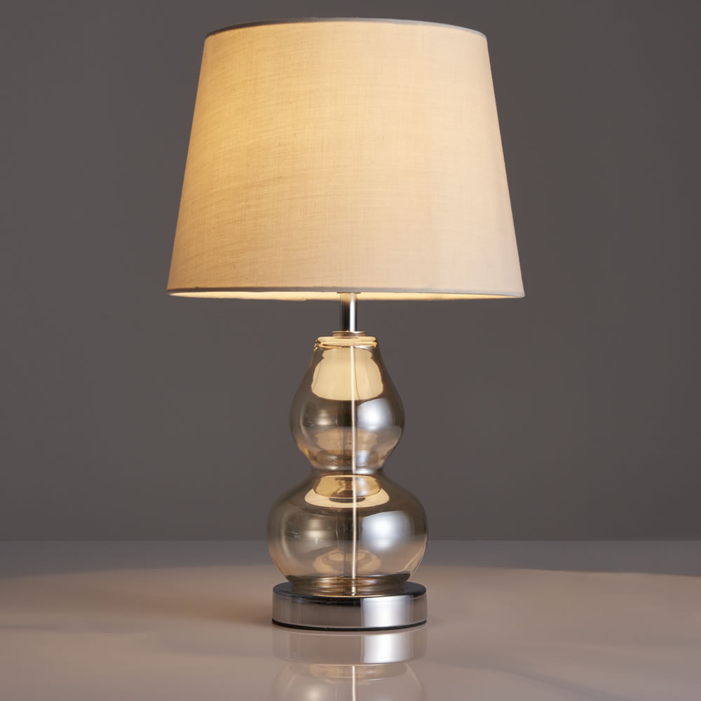 Wilko Champagne Small Glass Lamp Wilko