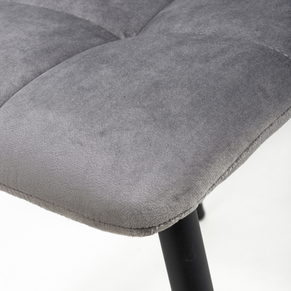 Madison Set of 4 Grey Brushed Velvet Dining Chair Image 5