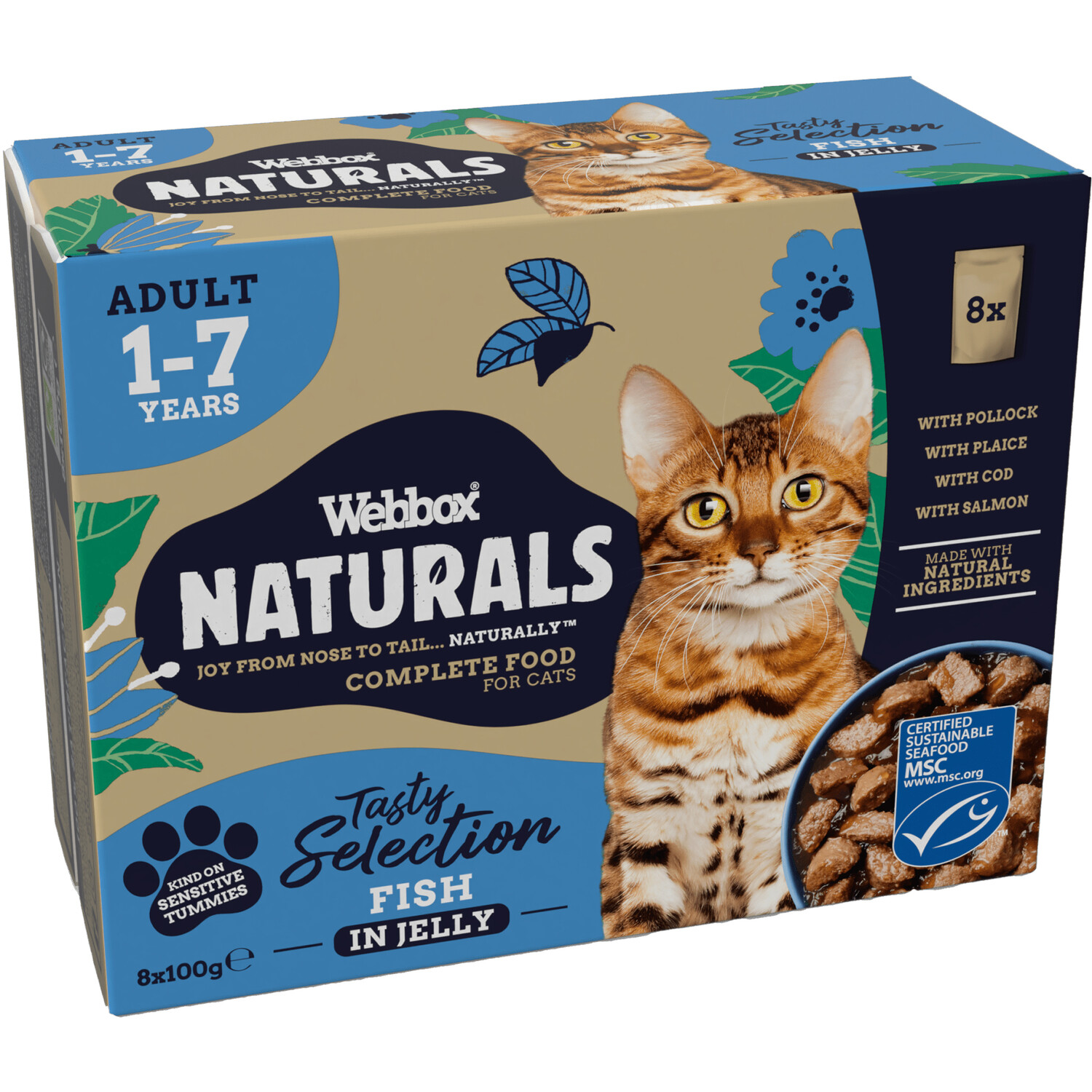 Webbox Naturals Adult Cat Food in Jelly Pouches Fish Selection 8 Image
