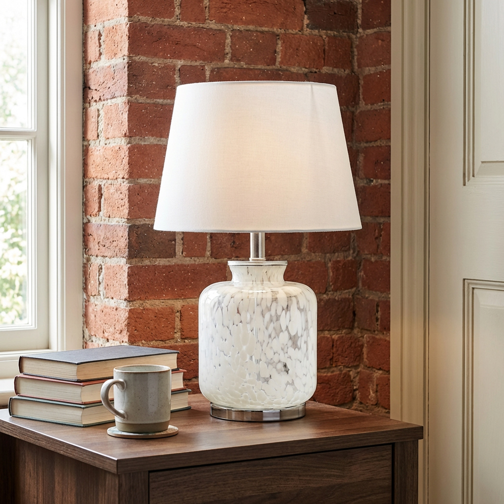 Arianna Grey and White Table Lamp Image 4