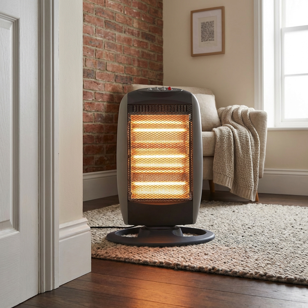 Black Halogen Heater 1200W Image 2