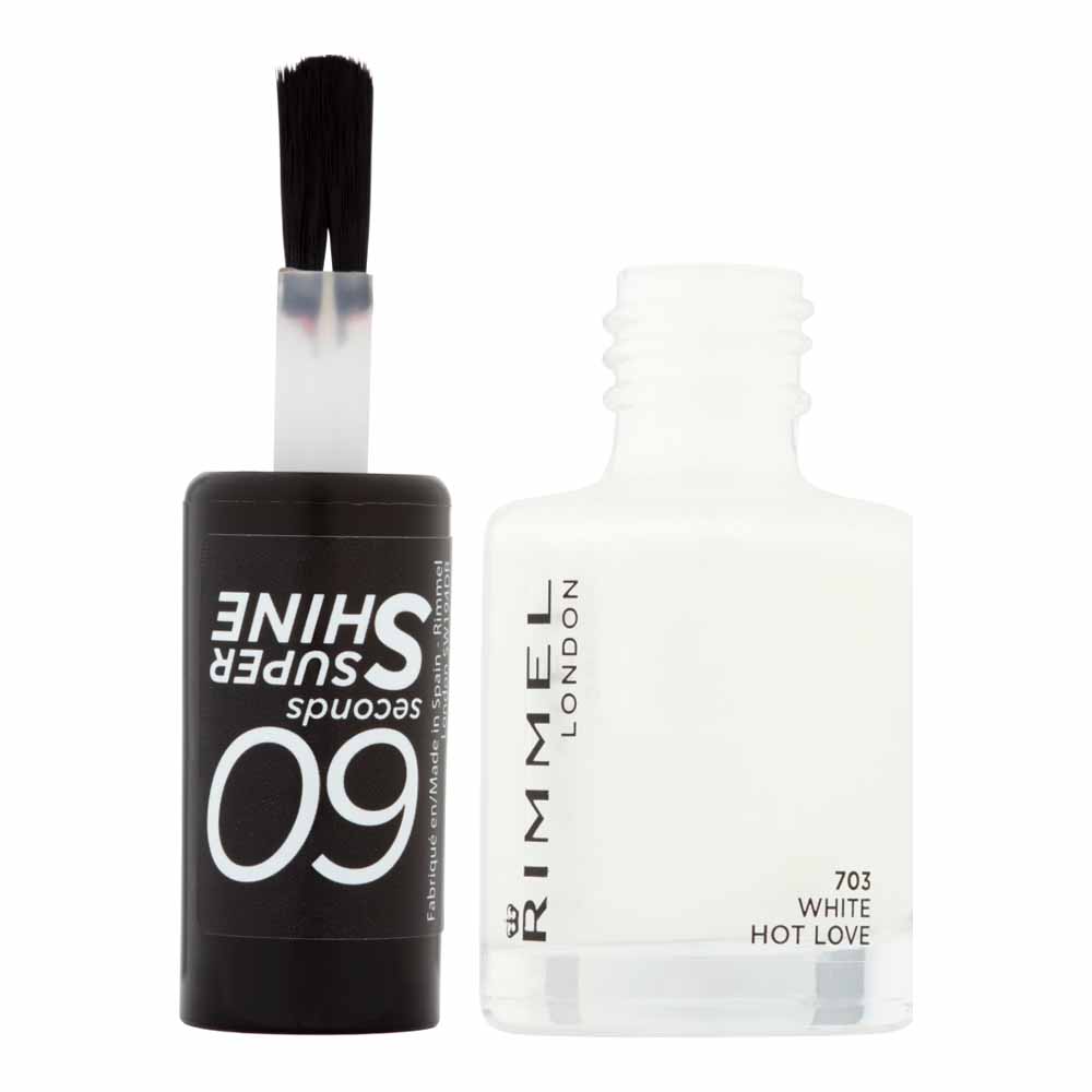 Rimmel 60 Seconds Super Shine Nail Polish White Hot Love 708 Image 2