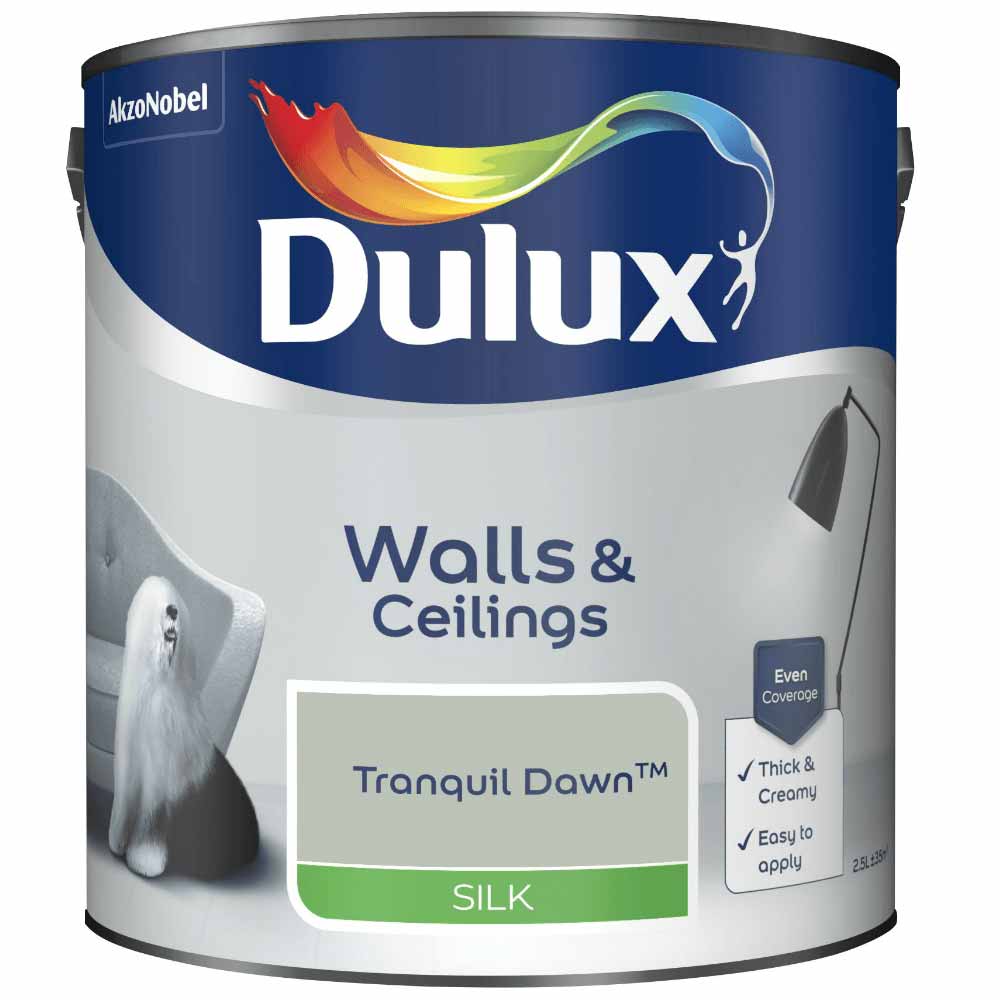 Dulux Wall & Ceilings Tranquil Dawn Silk Emulsion Paint 2.5L Image 2