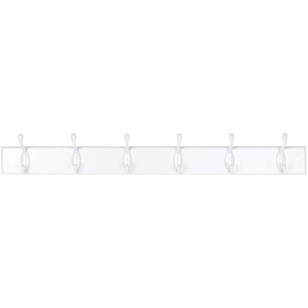 Decorail White and Chrome 6 Hook Coat Rail Image