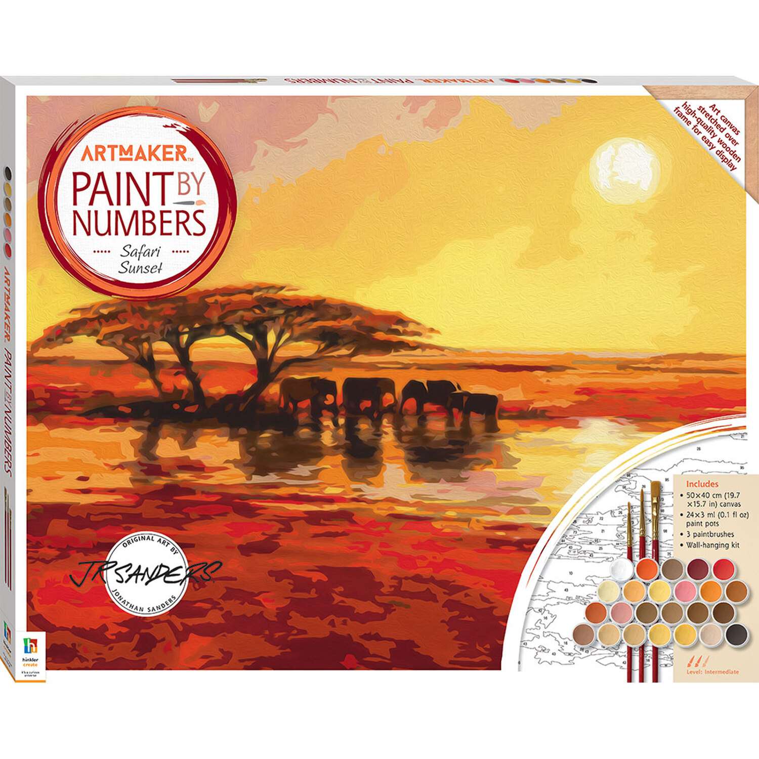 Paint by Numbers Canvas  - Safari Sunset / 41.1cm Image