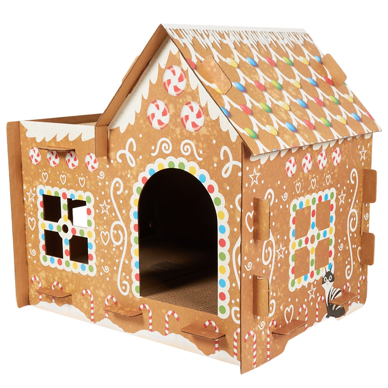 Gingerbread Cat Scratcher House - Brown Image 2
