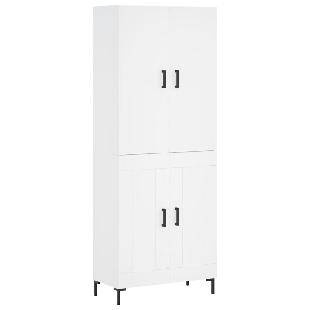 vidaXL 4 Door White Highboard Image 2