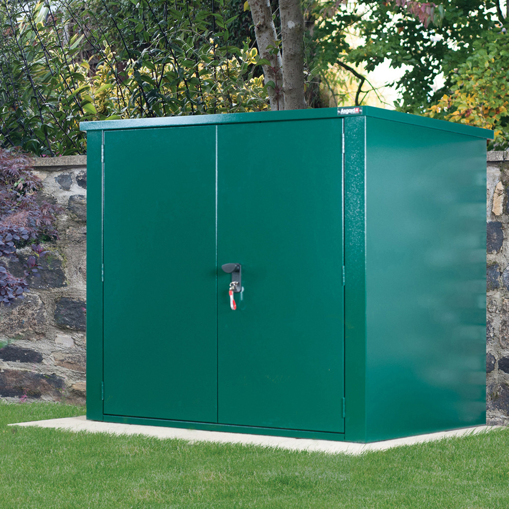 Asgard Secure Store 5 x 3ft Double Door Green Garden Shed Image 4
