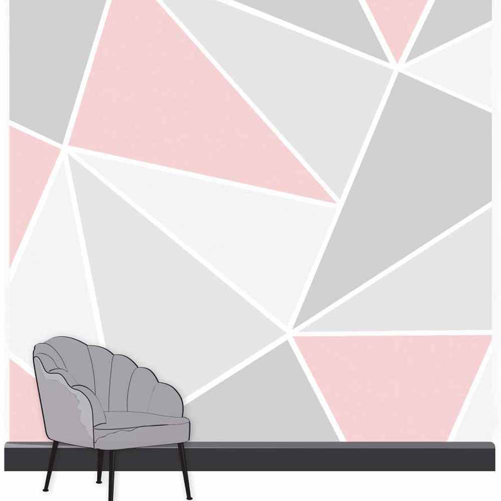 Art For The Home Trinity Geometric Blush Wall Mural Image 1