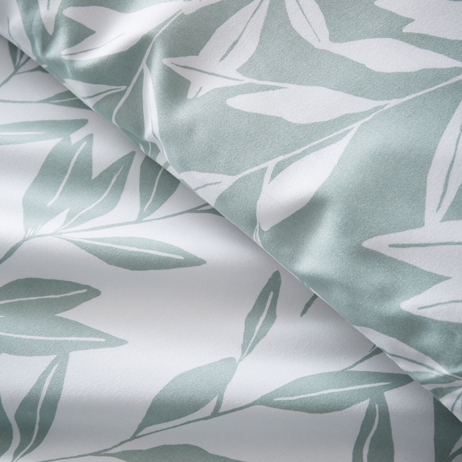 Hallie Printed Leaves Duvet Set - Sage / Single Image 5