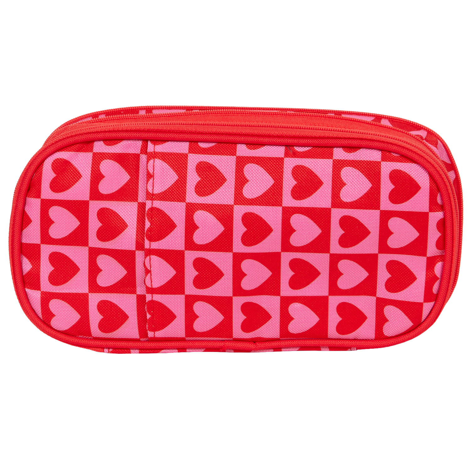 Cherry Hearts Compartment Pencil Case - Pink Image 5