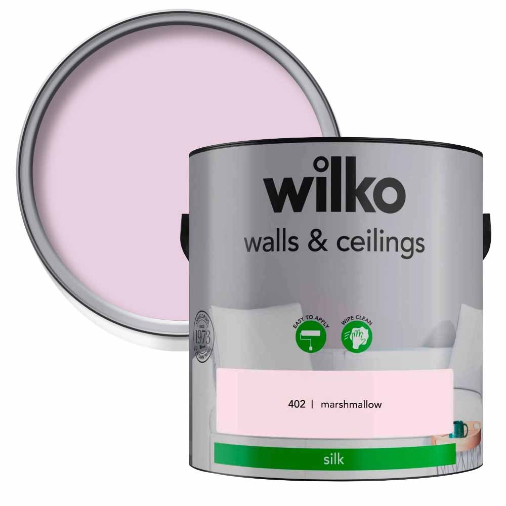 Wilko Walls & Ceilings Marshmallow Silk Emulsion Paint 2.5L Image 1