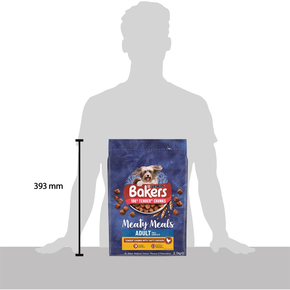 Purina Bakers Meaty Meals Adult Dry Dog Food Chicken Case of 4 x 2.7kg Image 5