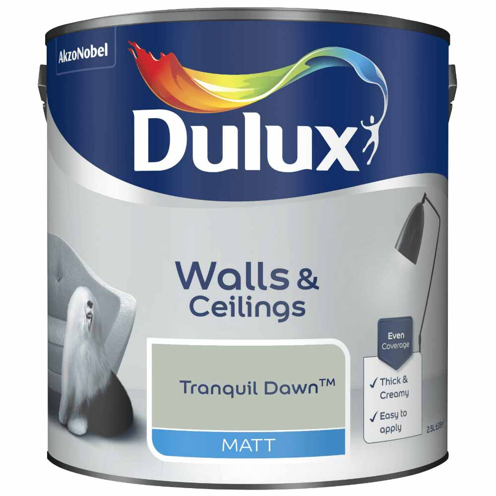 Dulux Wall & Ceilings Tranquil Dawn Matt Emulsion Paint 2.5L Image 2