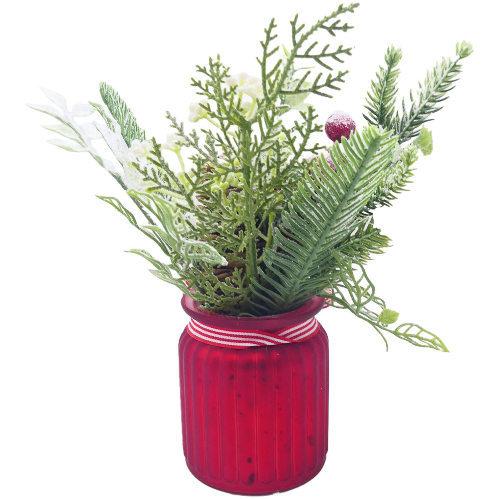 Red Faux Potted Floristry Image 3