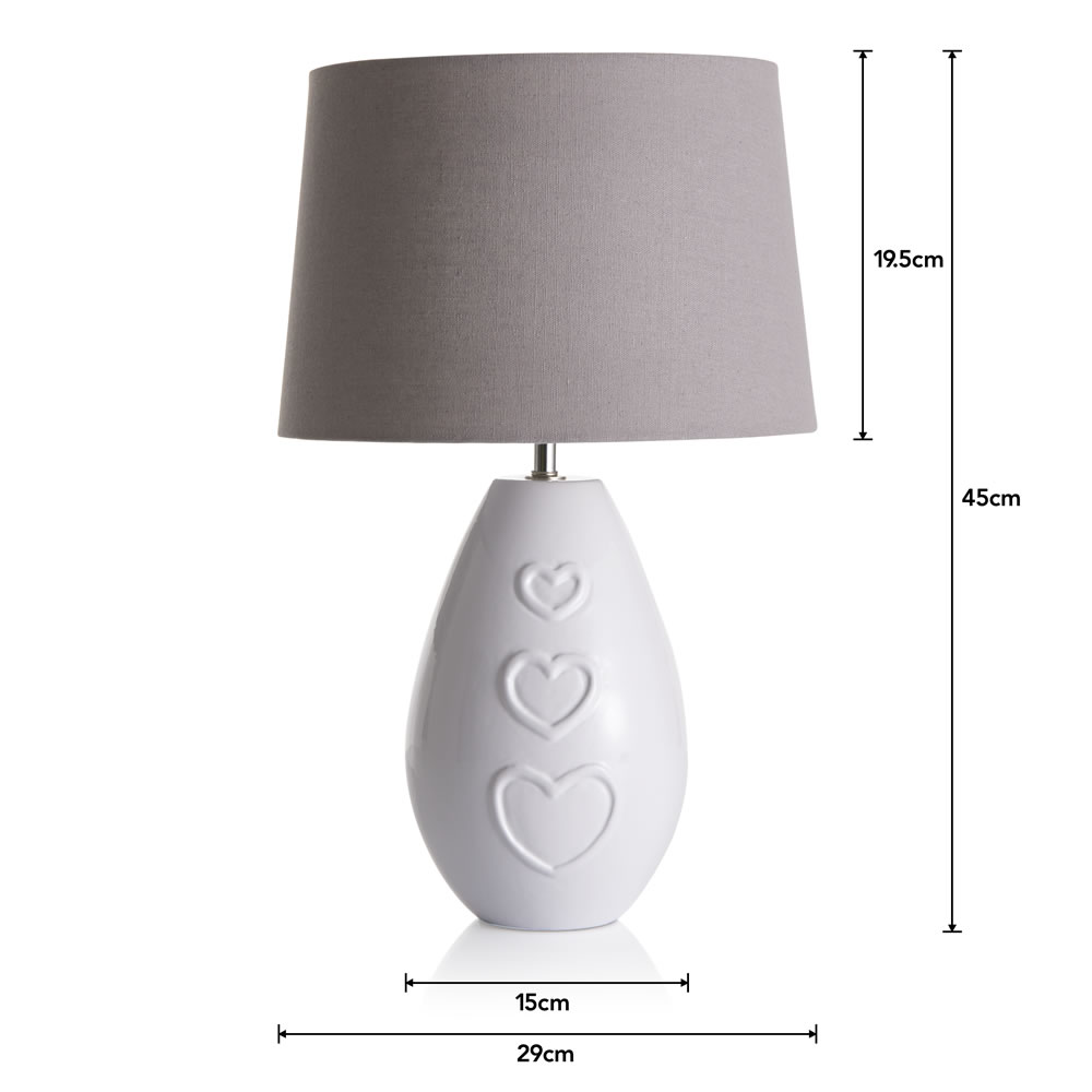 Wilko Heart Detail Table Lamp Image 6