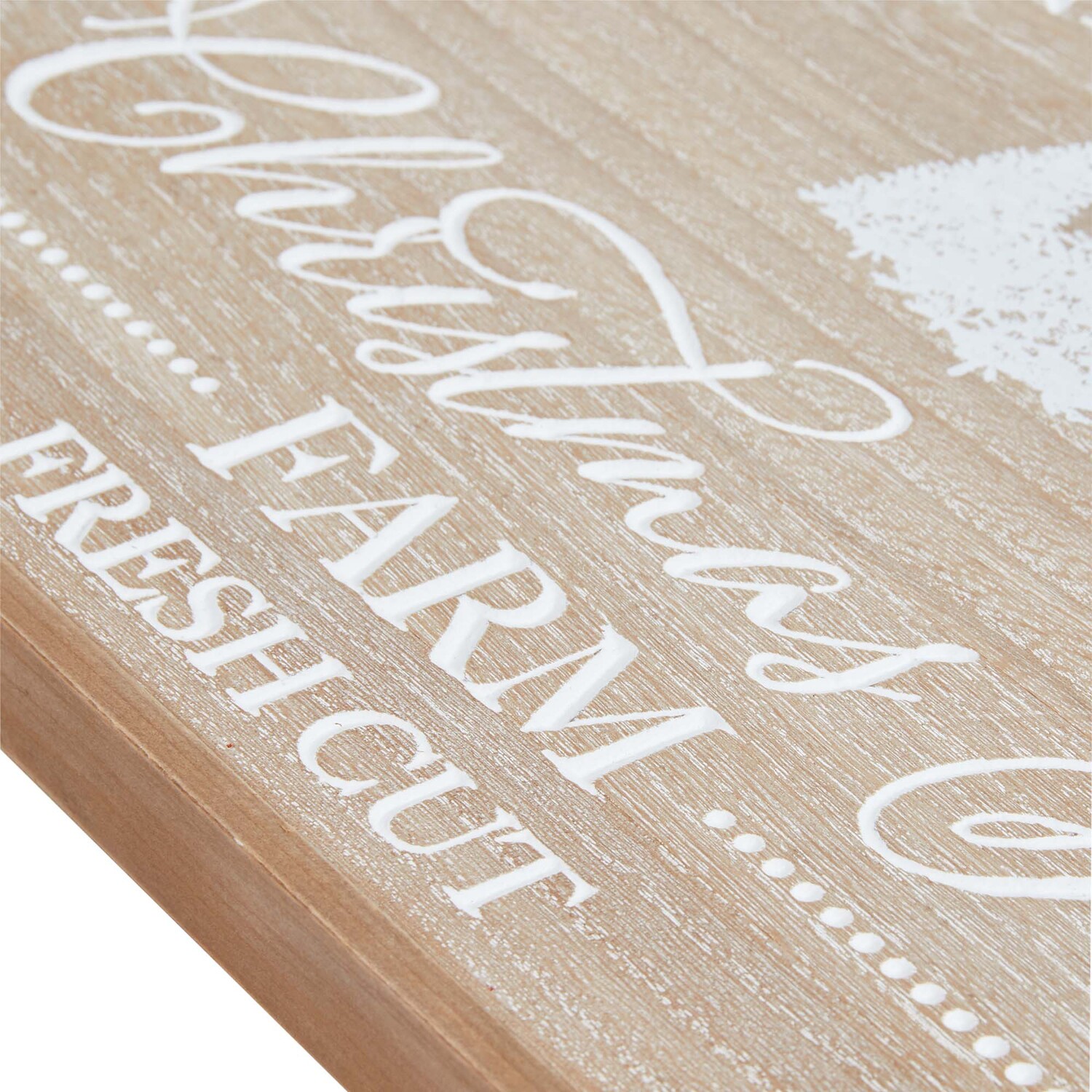Christmas Tree Farm Wood Effect Plaque - Neutral Image 3