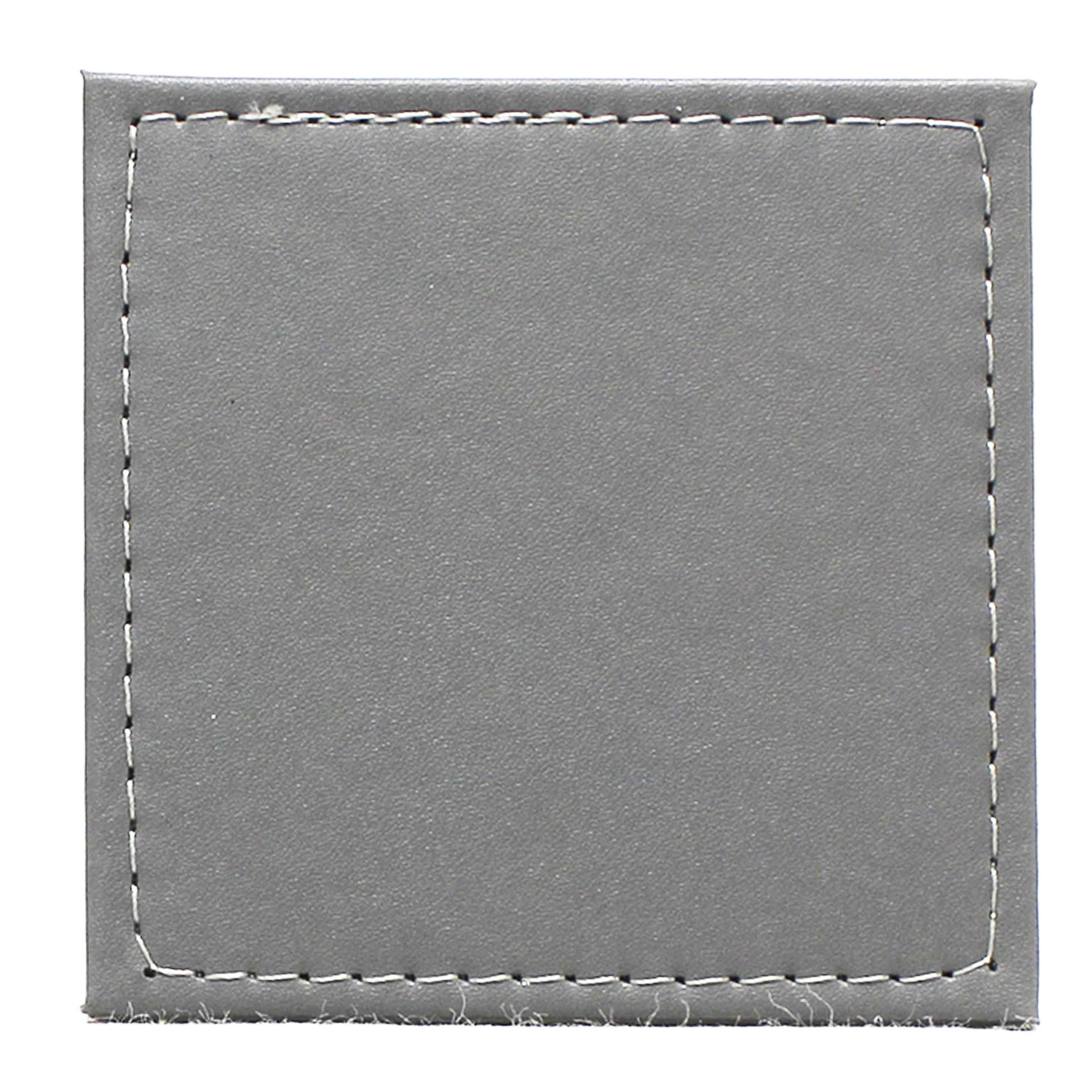 4 Pack Grey Faux Leather Coaster Image