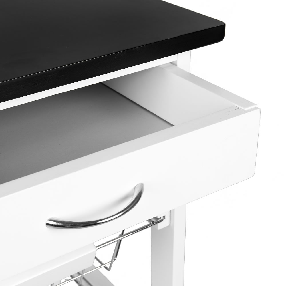 Chef Vida 3 Tier Wooden Kitchen Trolley White | Wilko