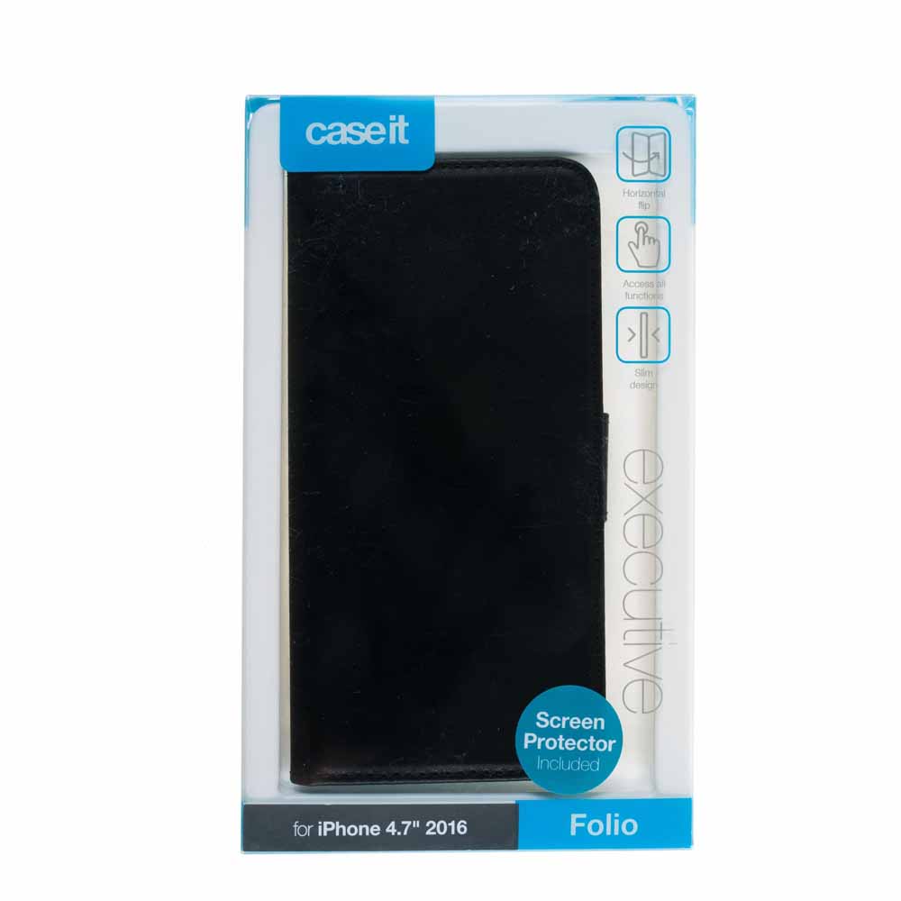 Case It iPhone 6/7/8 Folio and Screen Protector PU Leather  - wilko