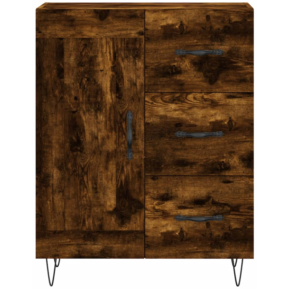 vidaXL 3 Door 3 Drawer Smoked Oak Highboard Image 8