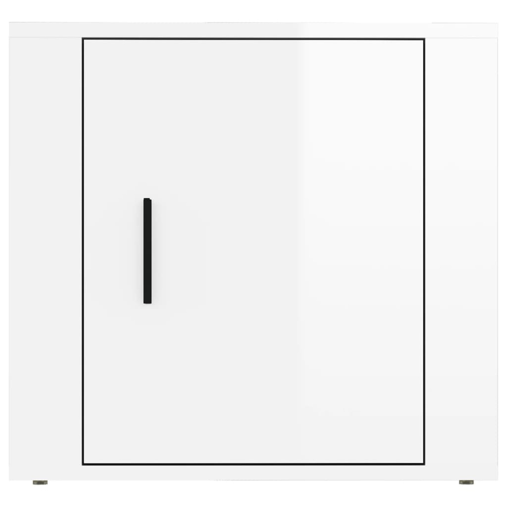 vidaXL Single Door White Bedside Table Image 5