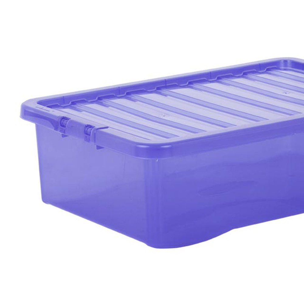 Wham 32L Blue Crystal Storage Box with Lid 5 Pack Image 4
