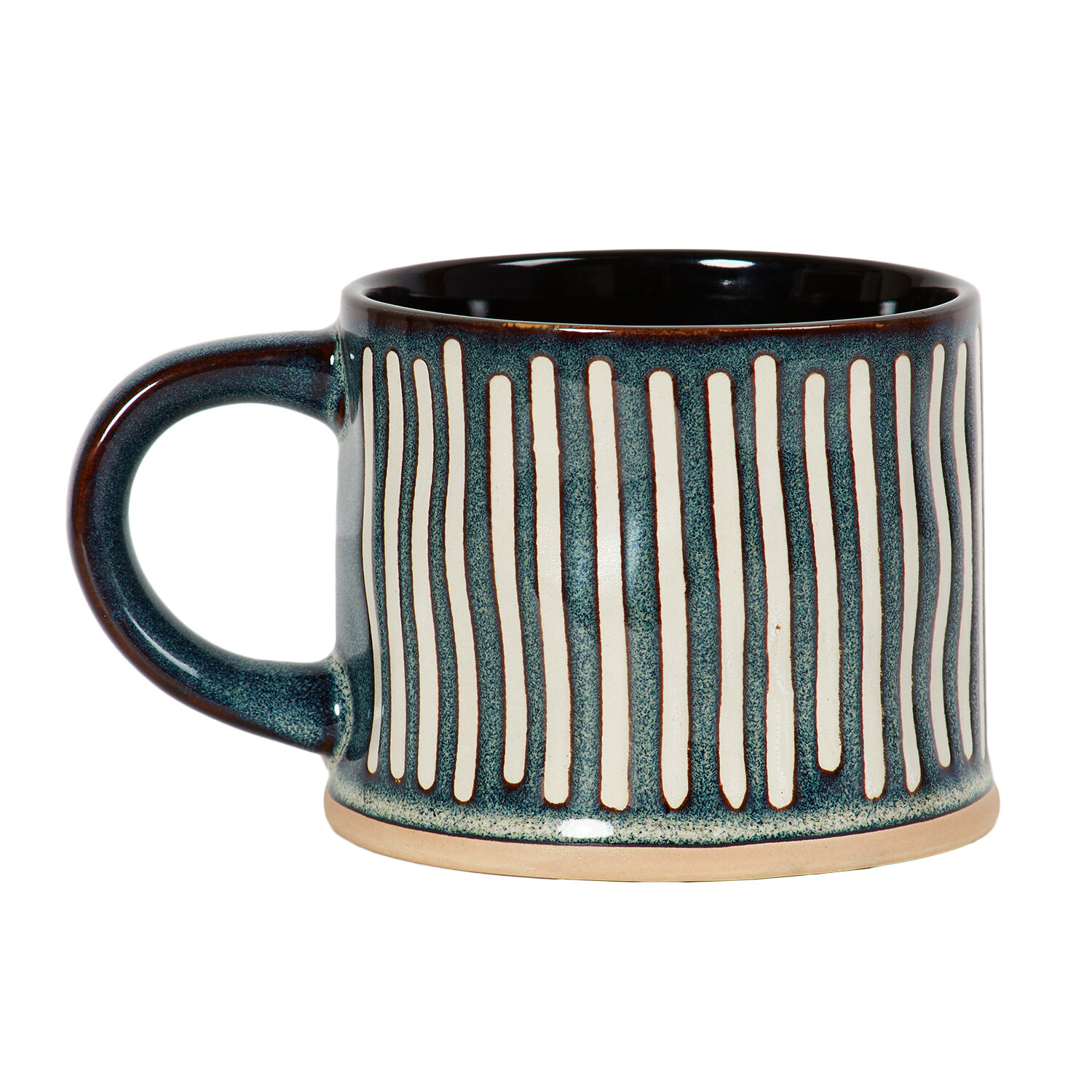 Striped Reactive Glaze Mug - Blue Image 2