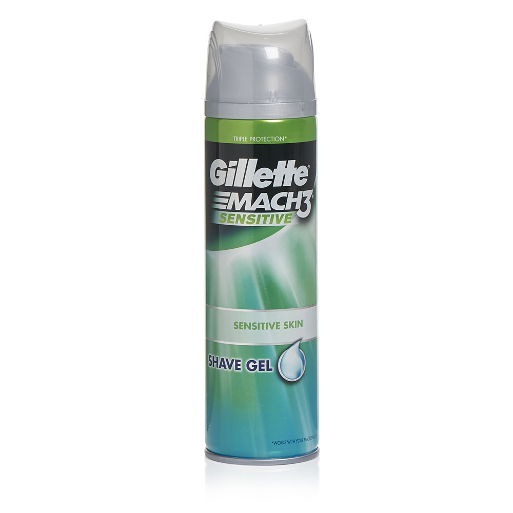 Gillette Mach 3 Sensitive Shaving Gel 200ml Wilko