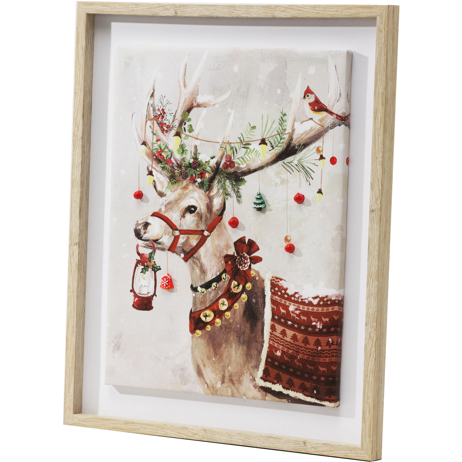 Adorned Frosted Reindeer Framed Wall Art Image 6