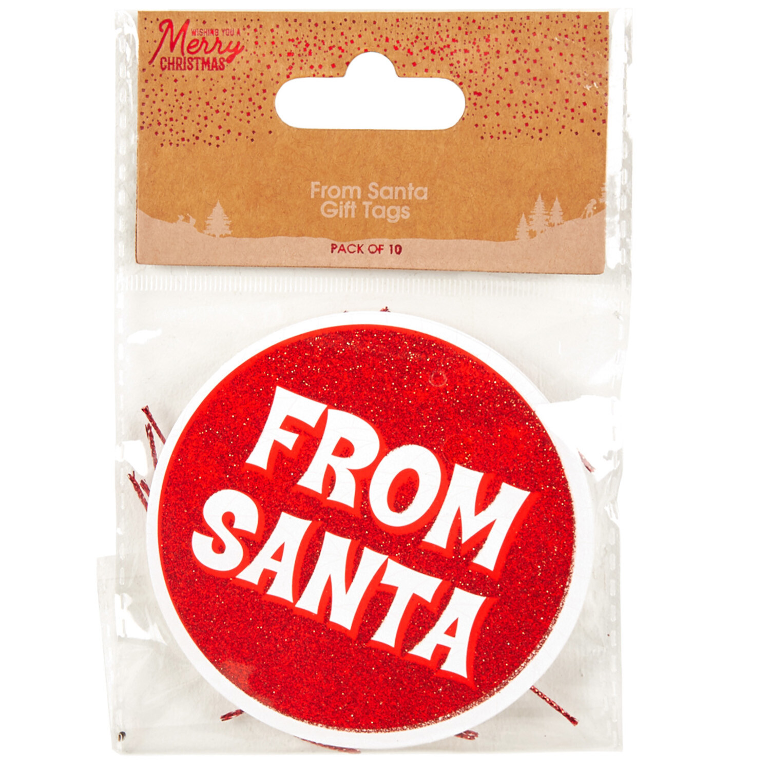 Pack of 10 From Santa Gift Tags - Red Image
