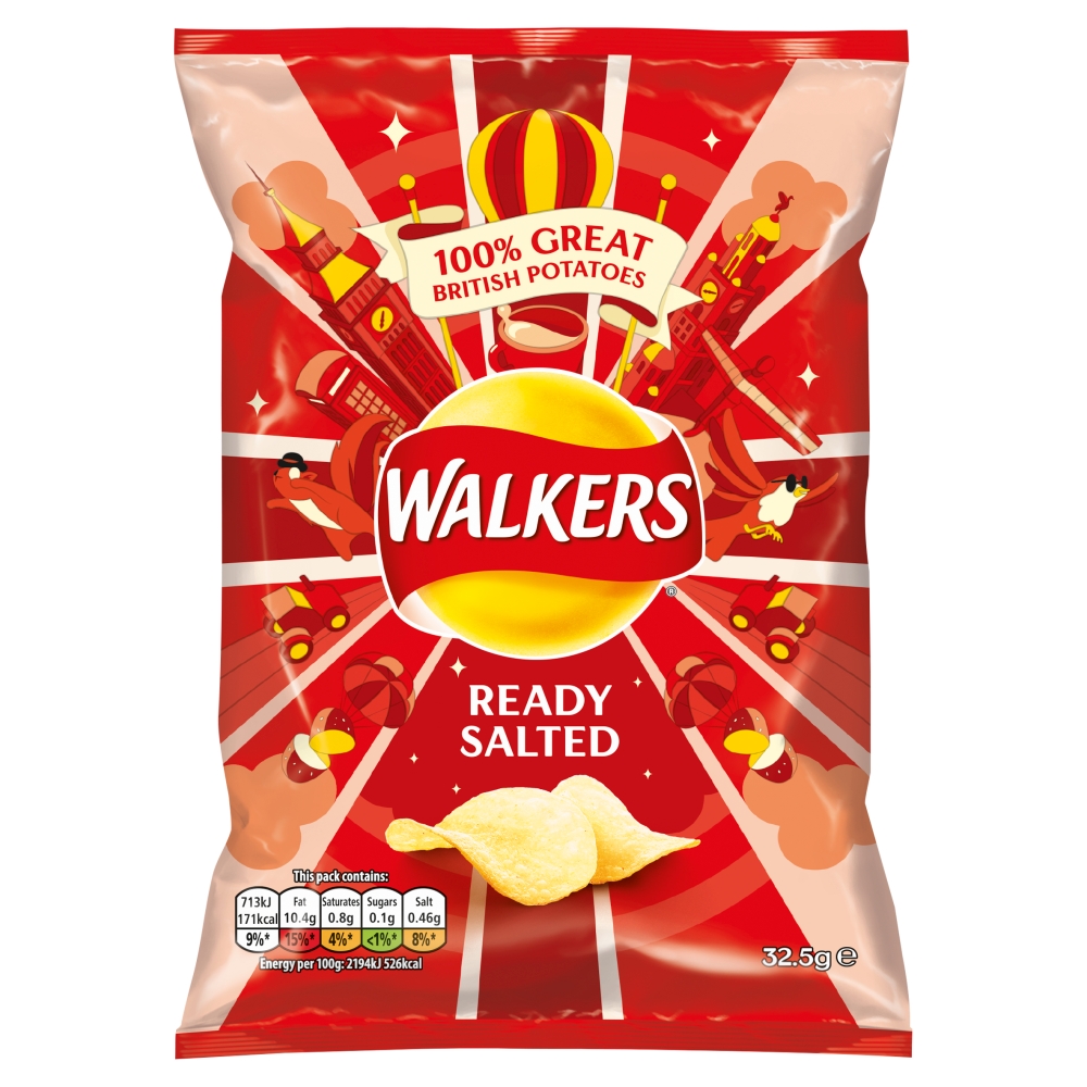 Walkers Ready Salted Crisps 32.5g Image
