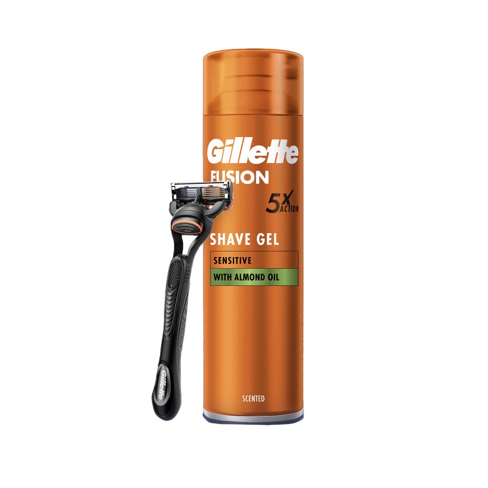 Gillette Fusion 5 Razor and Shave Gel Gift Set Image 2