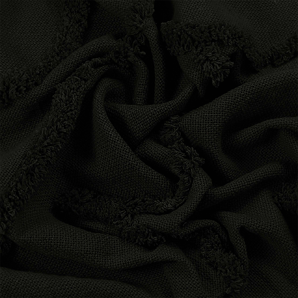 furn. Jakarta Black Tufted Throw 130 x 180cm Image 3