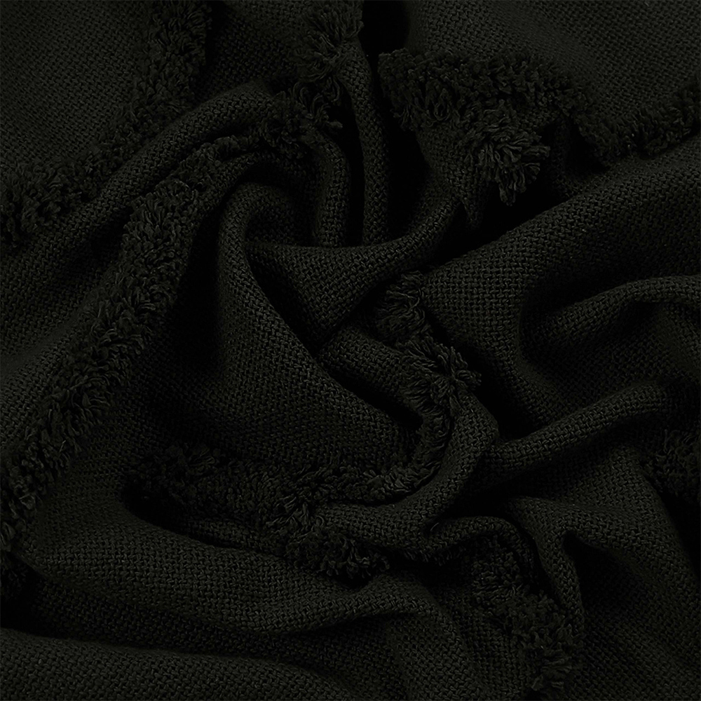 furn. Jakarta Black Tufted Throw 130 x 180cm Image 3