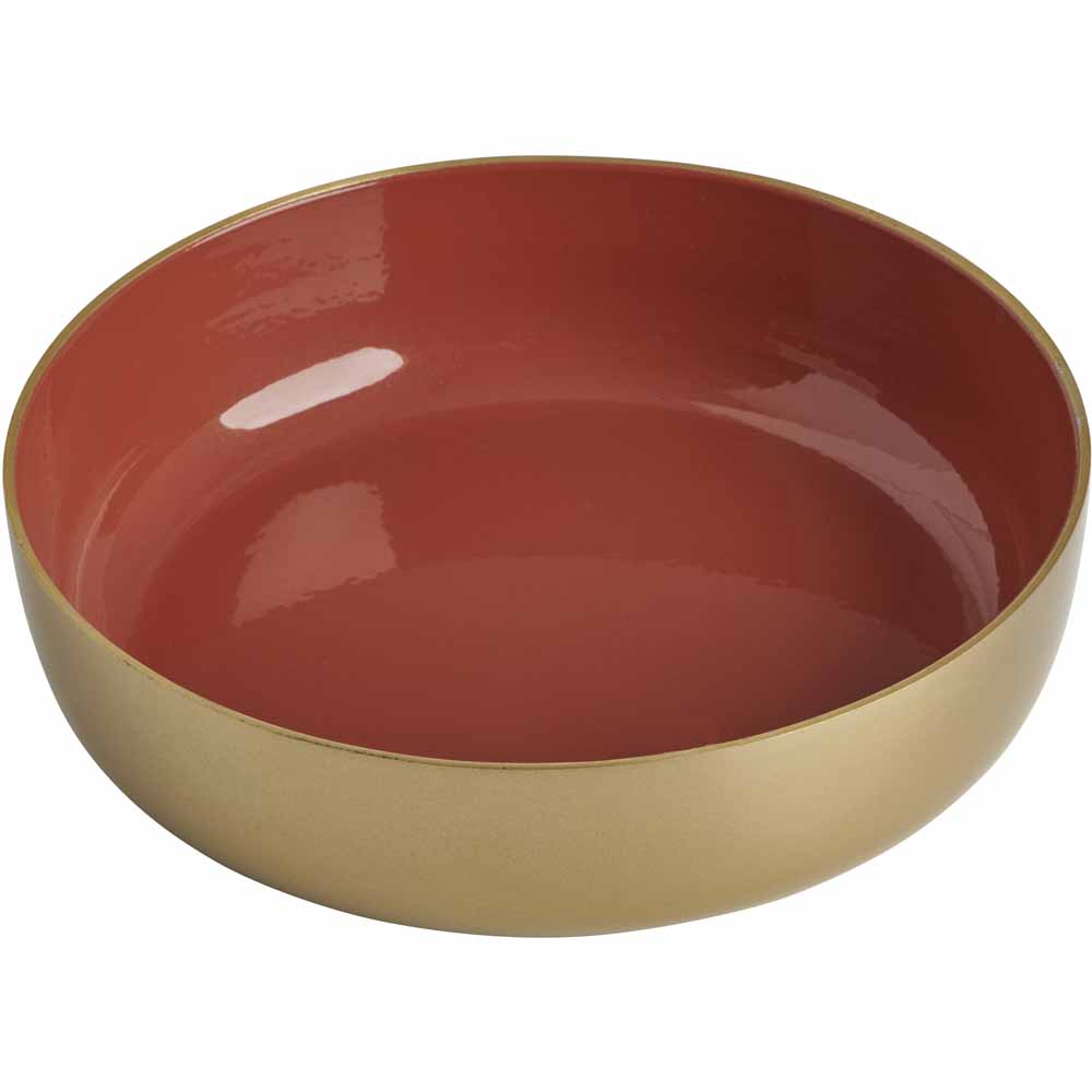 Wilko Terracotta/Gold  Small Metal Bowl Image 2