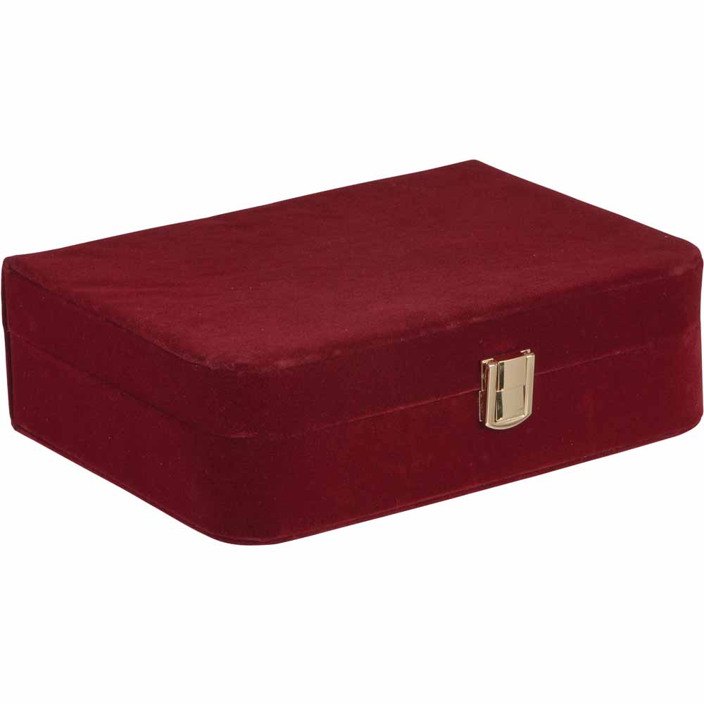 Wilko Velvet Jewellery Box with Mirror Wilko