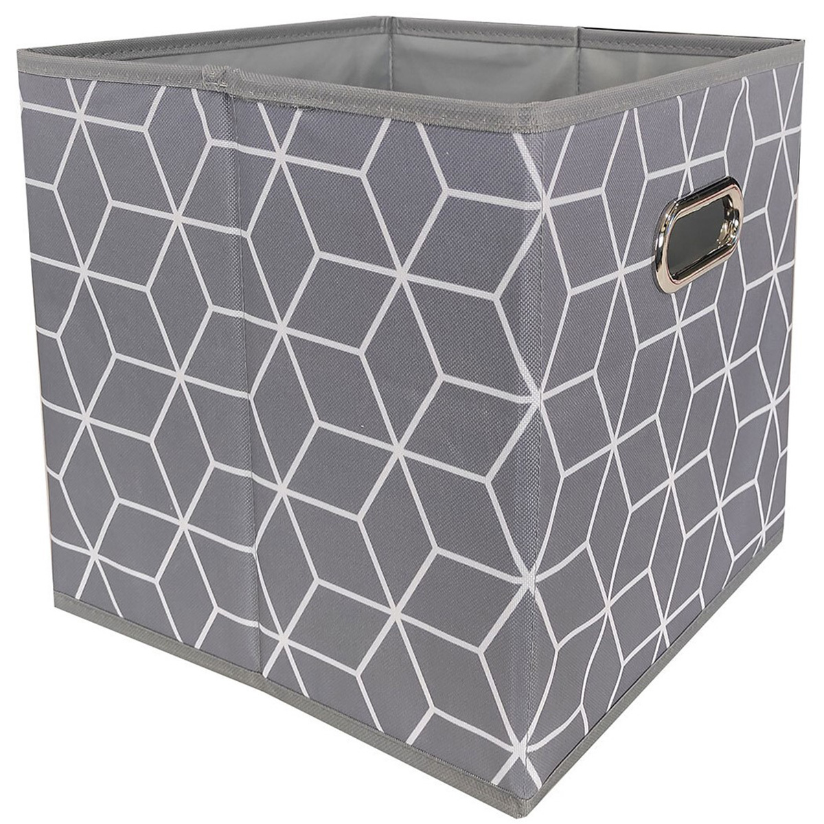 Grey Geo Cube Storage Basket Image 1
