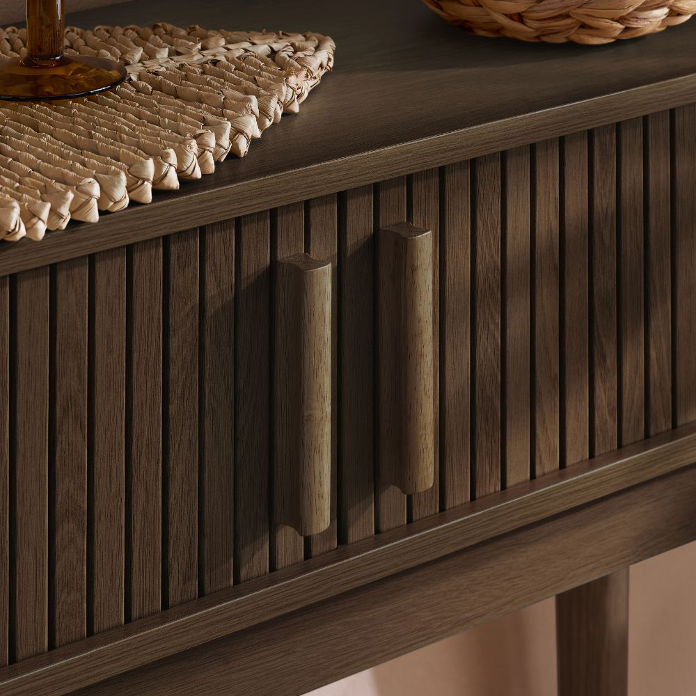 Birlea Axel 2 Door Walnut Fluted Console Table Image 8