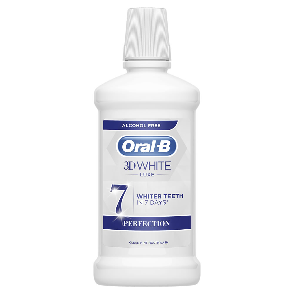 Oral B 3D White Luxe Perfection Mouthwash 500ml Wilko