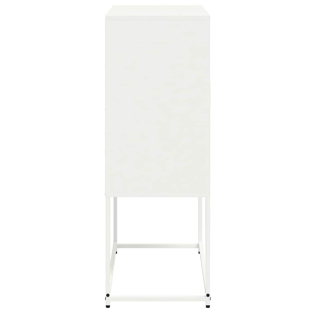 vidaXL 2 Door White Steel Highboard Image 7