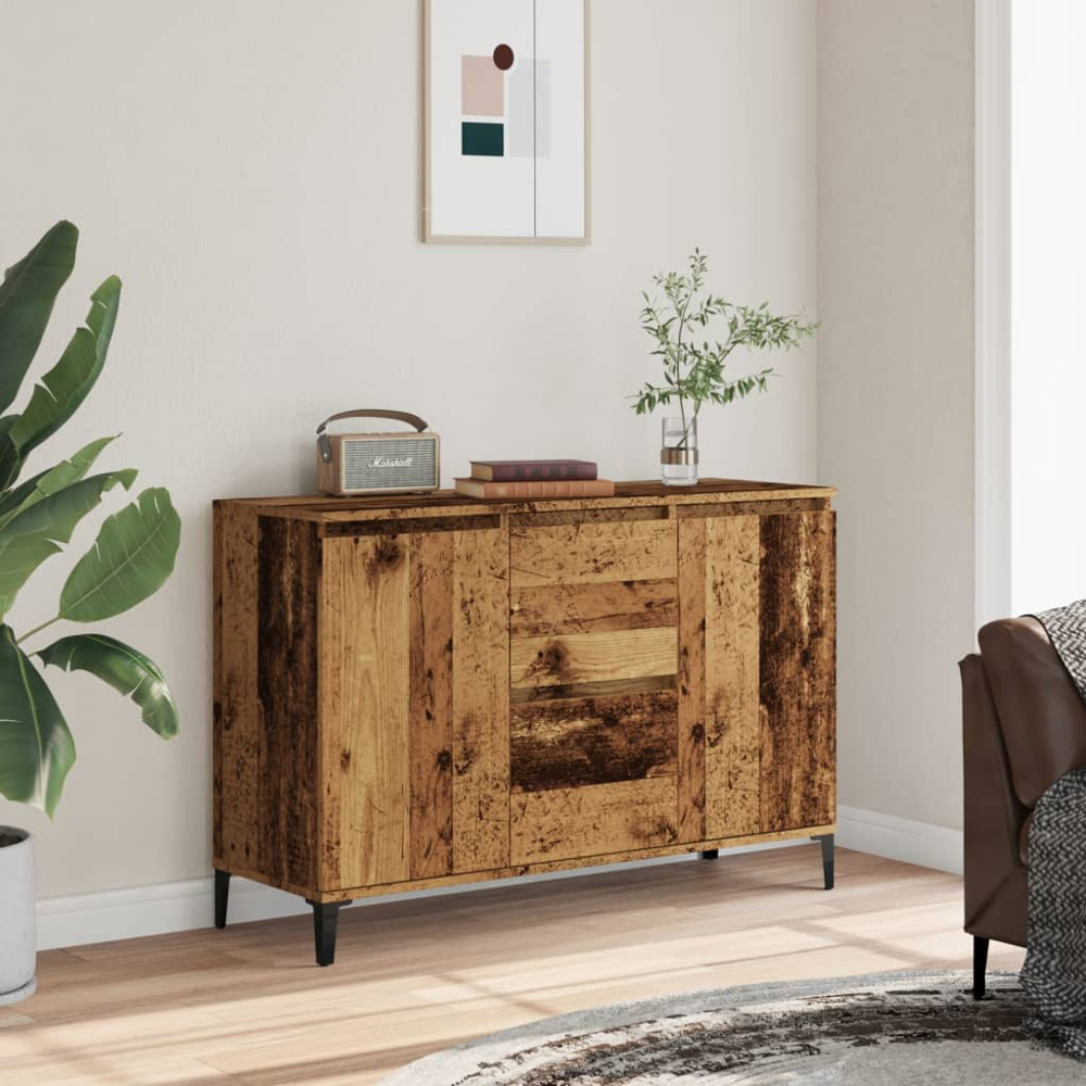 vidaXL 2 Door 2 Drawer Old Wood Sideboard Image 8