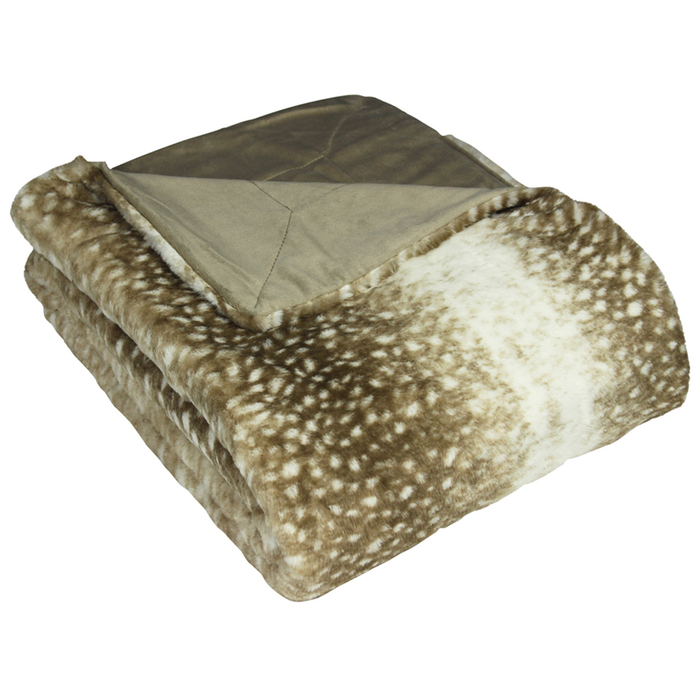 Paoletti Fawn Multicolour Faux Fur Throw 130 x 180cm Image 1