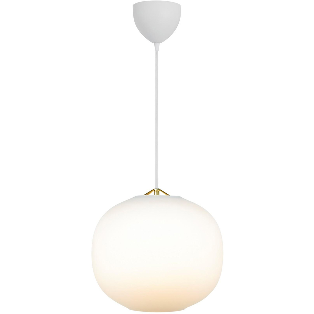 Nordlux Navone 30 E27 Opal White and Brass Pendant Light Image 3
