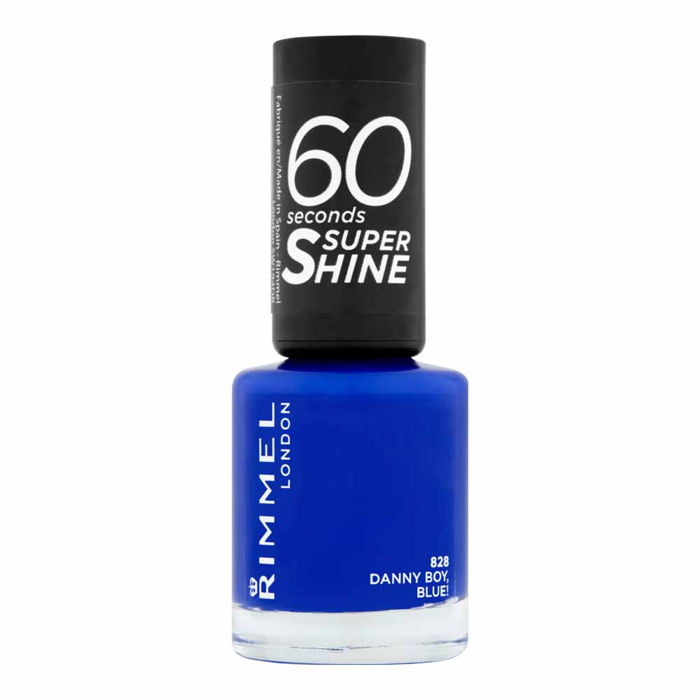 Rimmel London 60 Seconds Super Shine Nail Polish Danny Boy Blue! 828 8ml Image 1