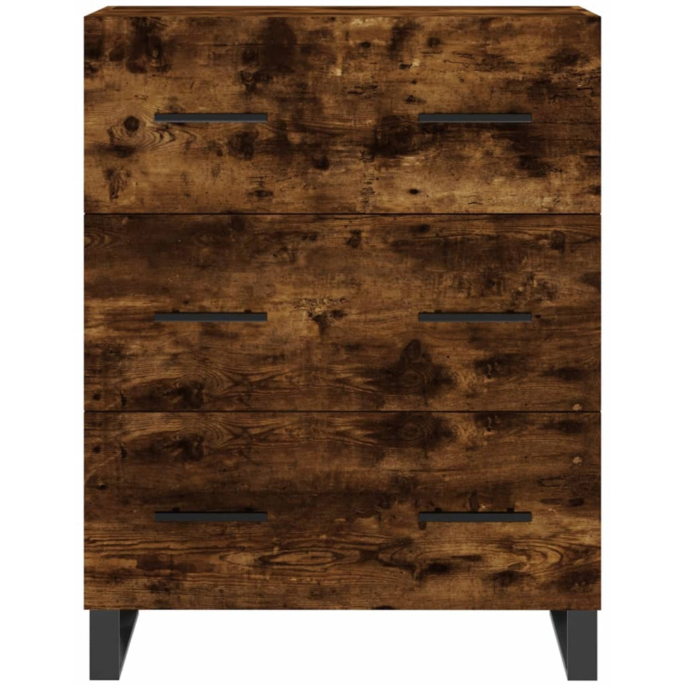 vidaXL 2 Door 3 Drawer Smoked Oak Highboard Image 8
