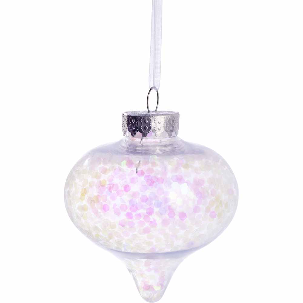 Wilko Dreamland Glitter Encapsulated Onion Christmas Tree Decoration Image 1